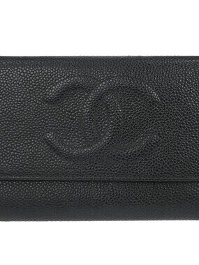 Chanel Trifold Wallet Black Calfskin 177931